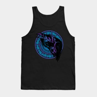 Imposing Raven with Celtic-Norse Design Tank Top